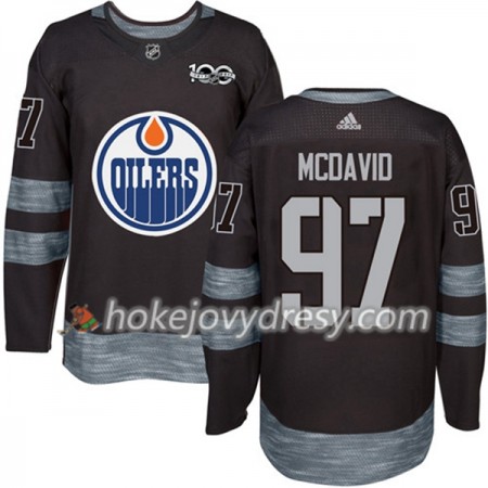 Pánské Hokejový Dres Edmonton Oilers Connor McDavid 97 1917-2017 100th Anniversary Adidas Černá Authentic